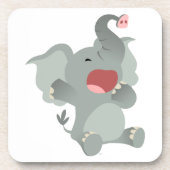 Niedlich Sleepy Cartoon Elephant Untersetzer Set (Vorderseite)