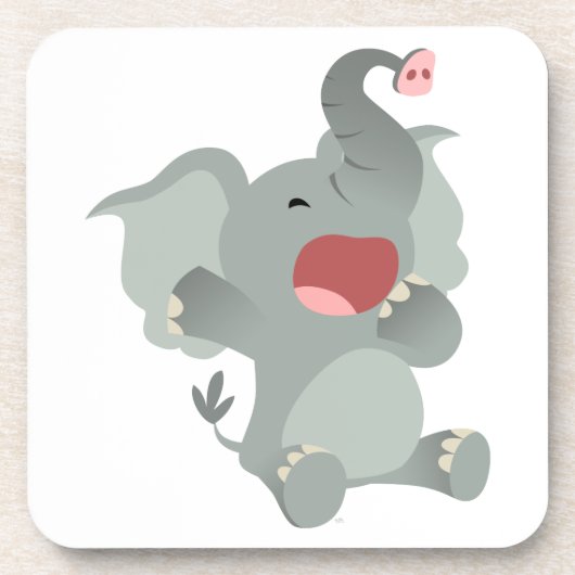 Niedlich Sleepy Cartoon Elephant Untersetzer Set (Vorderseite)