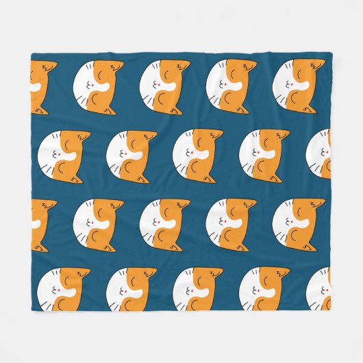 Niedlich Sleepy Cat Blanket Fleecedecke (Vorderseite (Horizontal))