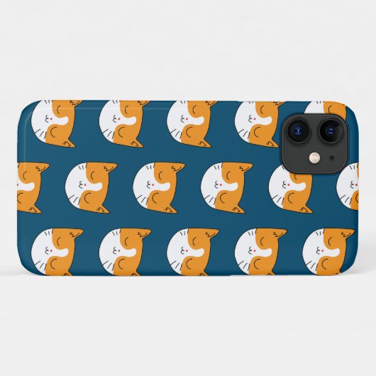 Niedlich Sleepy Cat iPhone 11 Fall Case-Mate iPhone Hülle (Rückseite (Horizontal))