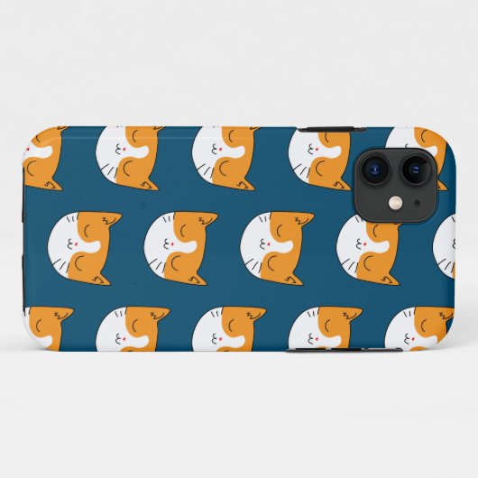 Niedlich Sleepy Cat Iphone Case (Rückseite (Horizontal))