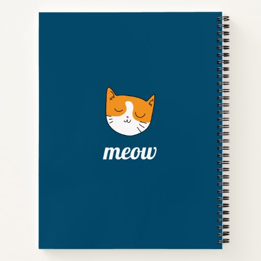 Niedlich Sleepy Cat Notebook Notizblock (Rückseite)