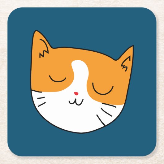 Niedlich Sleepy Cat Untersetzer (Vorderseite)