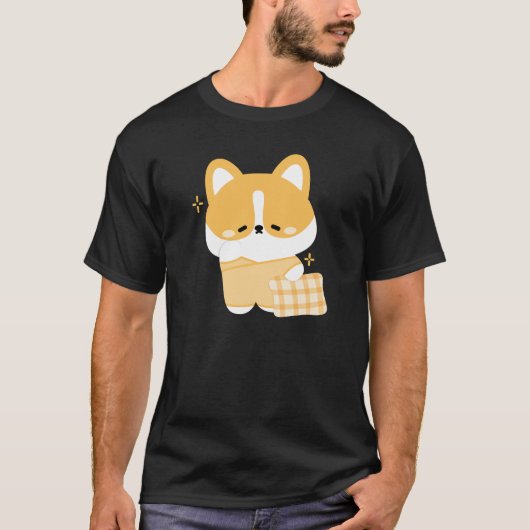 Niedlich Sleepy Corgi T-Shirt (Vorderseite)