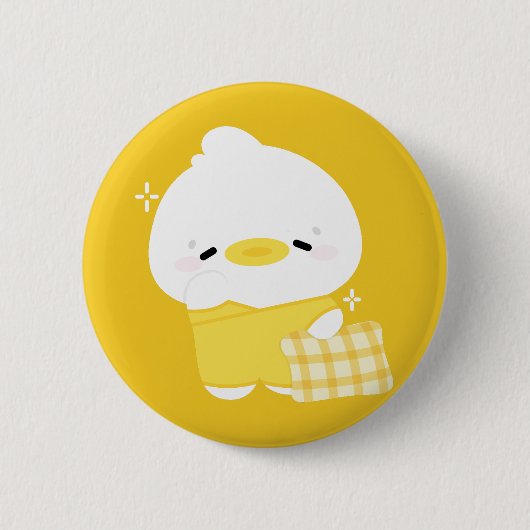 Niedlich Sleepy Duck Button (Vorderseite)