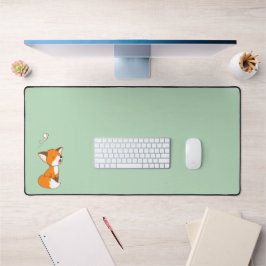 Niedlich Sleepy Little Fox auf Green Schreibtischunterlage