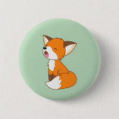 Niedlich Sleepy Little Fox Button (Vorderseite)