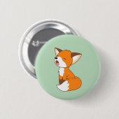 Niedlich Sleepy Little Fox Button (Vorne & Hinten)
