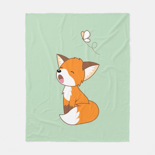 Niedlich Sleepy Little Fox Fleecedecke (Vorderseite)