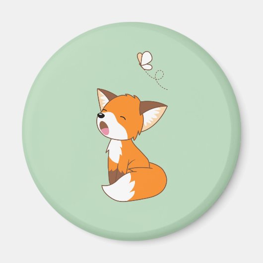 Niedlich Sleepy Little Fox Magnet (Vorne)