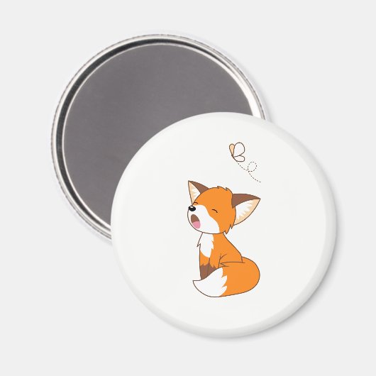 Niedlich Sleepy Little Fox Magnet (Vorderseite/Rückseite)
