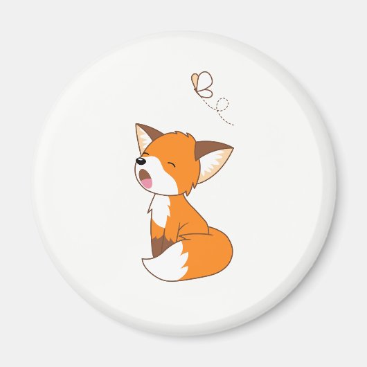 Niedlich Sleepy Little Fox Magnet (Vorne)