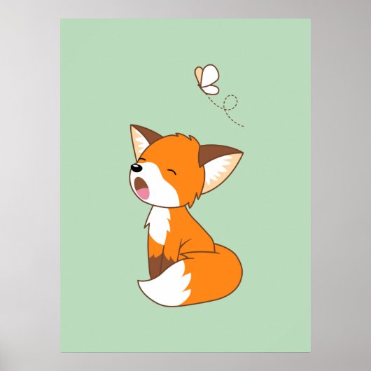 Niedlich Sleepy Little Fox Poster (Vorne)