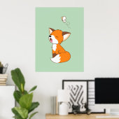 Niedlich Sleepy Little Fox Poster (Heimbüro)