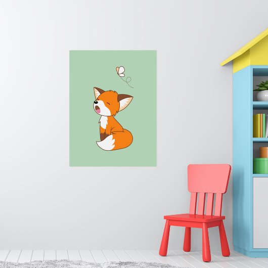Niedlich Sleepy Little Fox Poster (Kinderzimmer 1)