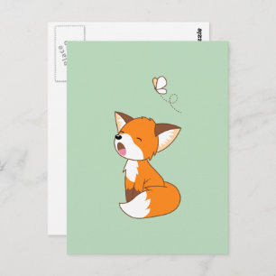 Niedlich Sleepy Little Fox Postkarte