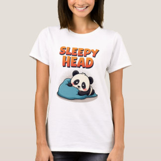 Niedlich Sleepy Panda "Sleepy Head" T - Shirt