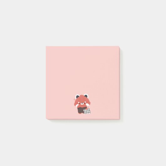 Niedlich Sleepy Red Panda Post-it Klebezettel (Vorderseite)