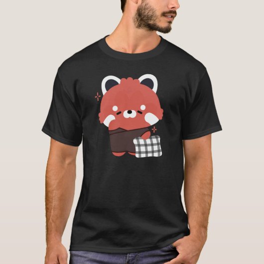 Niedlich Sleepy Red Panda T-Shirt (Vorderseite)