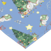 Niedlich Sleepy Snowman Holiday Pattern Kurzer Tischläufer (Ecke)