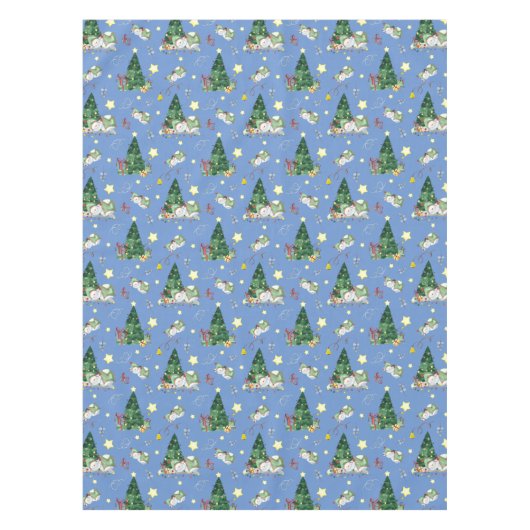Niedlich Sleepy Snowman Holiday Pattern Tischdecke (Vorderseite)