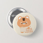 Niedlich Sleepy Tiger Button (Vorne & Hinten)