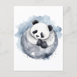 Niedlich Sleepy Watercolor Panda Postkarte