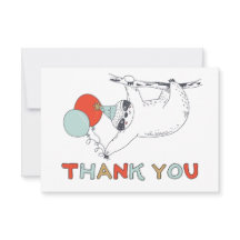 Niedlich Sloth Birthday Dankeschön-Karte