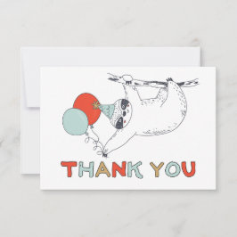 Niedlich Sloth Birthday Dankeschön-Karte Dankeskarte