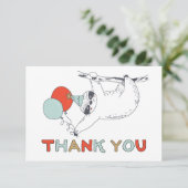 Niedlich Sloth Birthday Dankeschön-Karte Dankeskarte (Stehend Vorderseite)