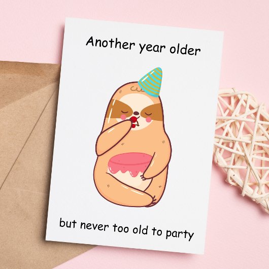 Niedlich Sloth Birthday Feiertagskarte