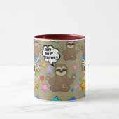 Niedlich Sloth Brown Muster lustig nur tun, es Zit Tasse (Zentrum)