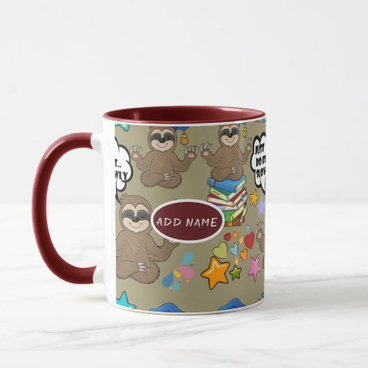 Niedlich Sloth Brown Muster lustig nur tun, es Zit Tasse (Links)