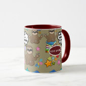 Niedlich Sloth Brown Muster lustig nur tun, es Zit Tasse (VorderseiteRechts)