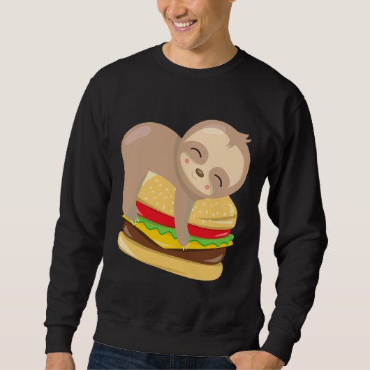 Niedlich Sloth Burger Sweatshirt (Vorderseite)