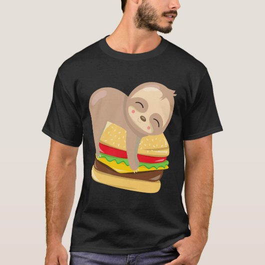 Niedlich Sloth Burger T-Shirt (Vorderseite)