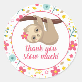 Niedlich Sloth Danke, dass Sie Stickers Spring Flo