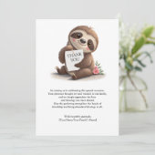 Niedlich Sloth Dankeskarte (Stehend Vorderseite)