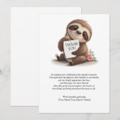 Niedlich Sloth Dankeskarte (Vorne/Hinten)