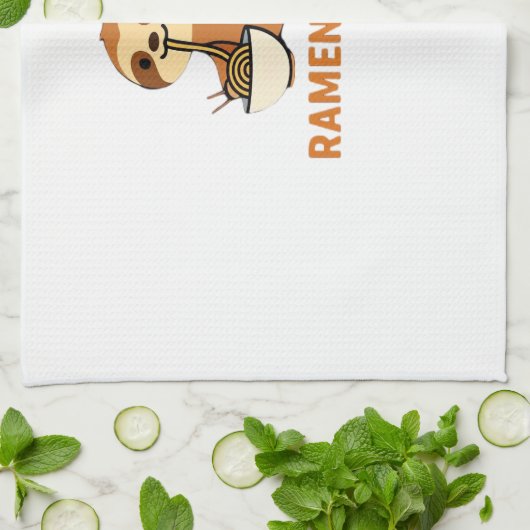 Niedlich Sloth Eating Ramen � Funny Noodle Lover D Geschirrtuch (Gefaltet)