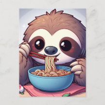 Niedlich Sloth Eating Ramen