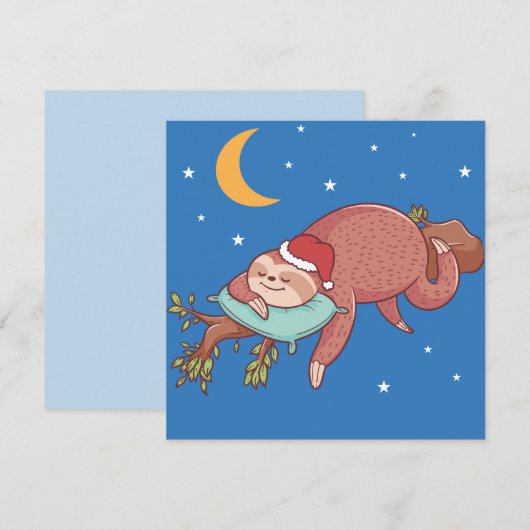 Niedlich Sloth Feiertagskarte (Vorne/Hinten)