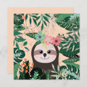 Niedlich Sloth Feiertagskarte (Vorne/Hinten)