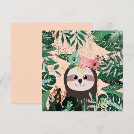 Niedlich Sloth Feiertagskarte (Vorne/Hinten)