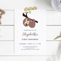 Niedlich Sloth First Birthday Adorable Animal Kawa