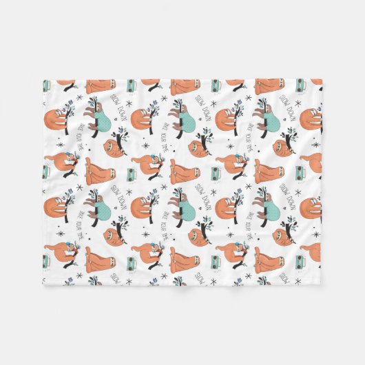 Niedlich Sloth Fleecedecke (Vorderseite (Horizontal))