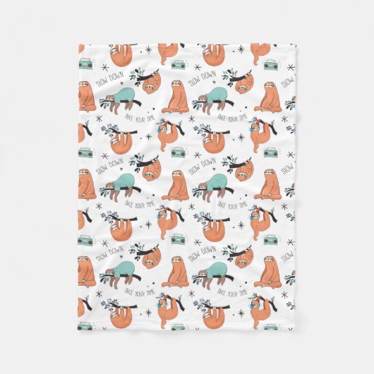 Niedlich Sloth Fleecedecke (Vorderseite)