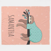 Niedlich Sloth Fleecedecke (Vorderseite (Horizontal))