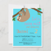 Niedlich Sloth, Geburtstagsfeier Einladung (Vorderseite)