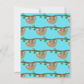 Niedlich Sloth, Geburtstagsfeier Einladung (Rückseite)